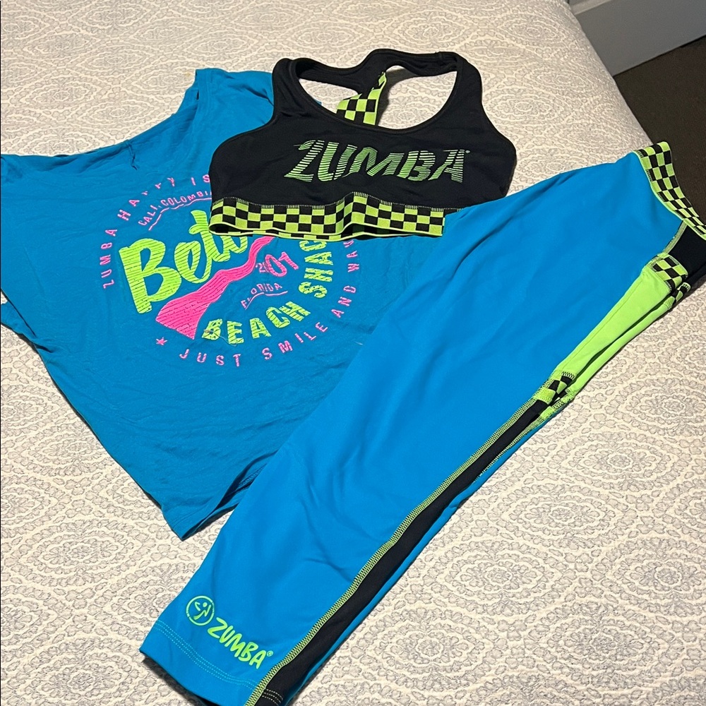 Zumba Fitness Blue and Black Workout Ensemble